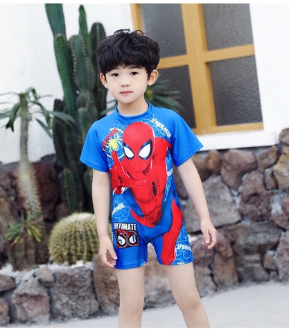 Bộ bơi cộc xanh hình người nhện (5-8 tuổi)