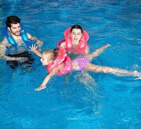 Phao đỡ ngực, chống lật an toàn, dạng ống, màu hồng