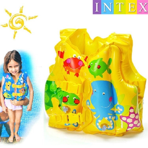 Áo phao Vàng Intex - hình cá- (3-5y) 59661 (41*30cm)