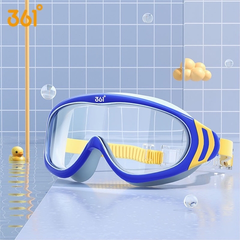 Kính bơi mắt liền trẻ em, 361, màu xanh vàng, chống nước