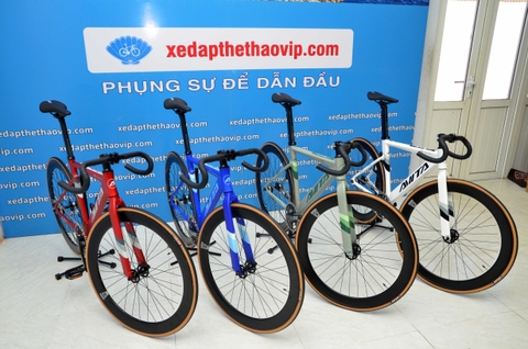 Xe đạp Fixed Gear AVITA Pro1.0: Full Nhôm nhẹ thiết kế khí động học 2 líp, Lốp 700x23C