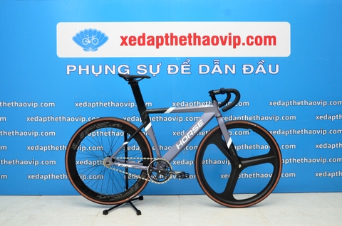 Xe đạp Fixed Gear LIFE HORSE 3 đao: Full Nhôm nhẹ không mối hàn thiết kế khí động học, vành chém gió cao 6cm, Bánh 3 đao cực chất