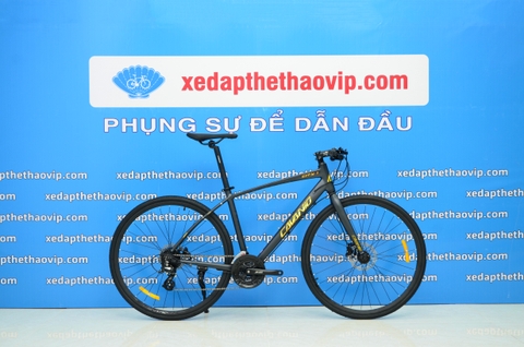 Xe đạp Touring CAVANIO CITY1: Khung Nhôm mối hàn mịn tem vàng phản quang, Phanh dầu SHIMANO, Group SHIMANO ALtus 24 tốc độ, Lốp KENDA 700x28c - Xe CHẤT giá Quá TỐT