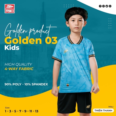 Quần áo bóng đá trẻ em Riki Golden 3