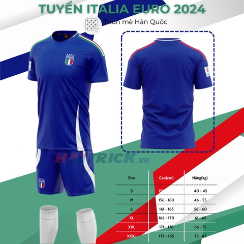 Áo tuyển Italia Ý Euro 2024 [Thun Mè Hàn Quốc]