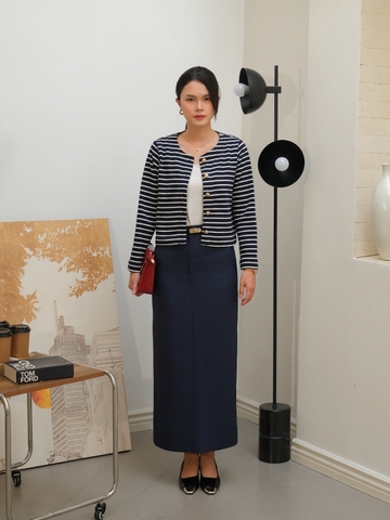 Cole Navy Striped Cardigan