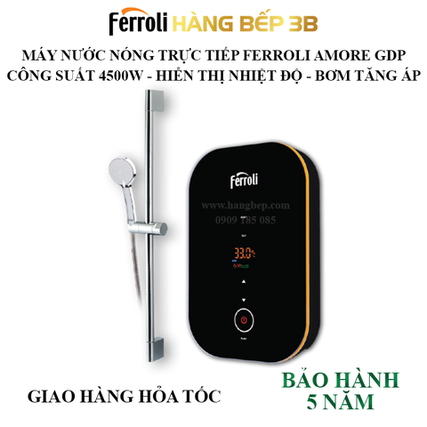 Máy nước nóng trực tiếp 4500W có bơm Ferroli AMORE GDP