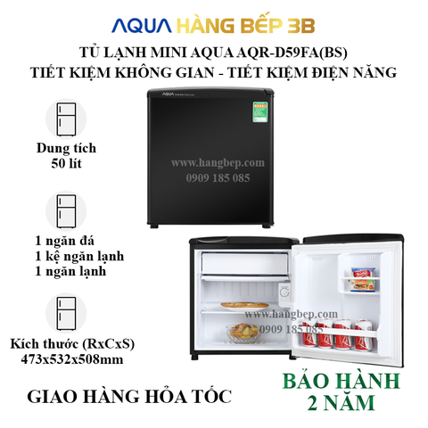 Tủ lạnh Aqua AQR-D59FA(BS) 50 lít