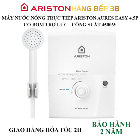 Máy nước nóng trực tiếp Ariston Aures Easy 4.5P (có bơm trợ lực)