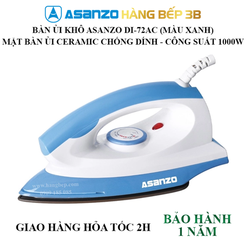 Bàn ủi khô Asanzo DI-72AC màu xanh