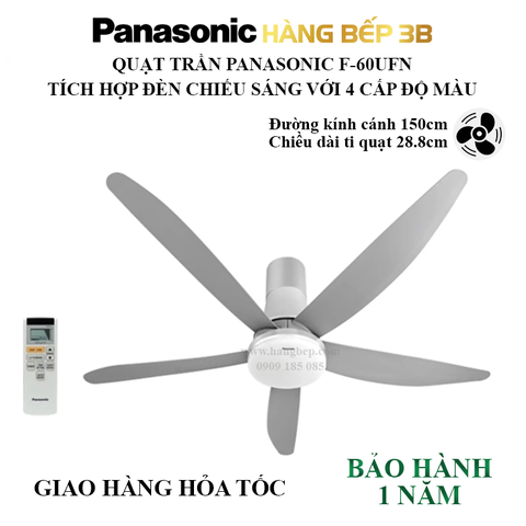 Quạt trần 5 cánh Panasonic F-60UFN có đèn (remote)