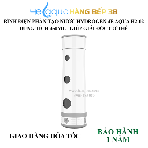 Bình điện phân tạo nước Hydrogen 4E Aqua H2-02 - 450ml