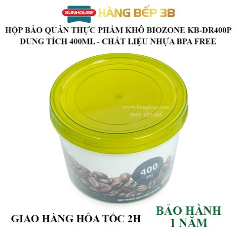 Hộp bảo quản thực phẩm khô Bizone 400ml KB-DR400P