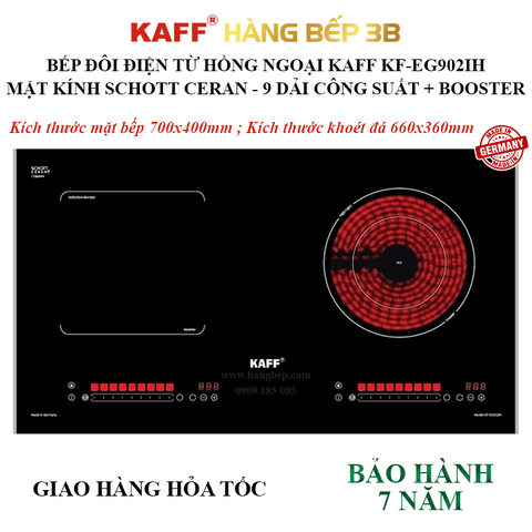 Bếp đôi điện từ hồng ngoại inverter Kaff KF-EG902IH