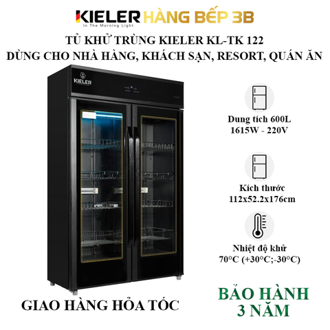 Tủ sấy chén khử trùng Kieler KL-TK 122 cho nhà hàng, khách sạn