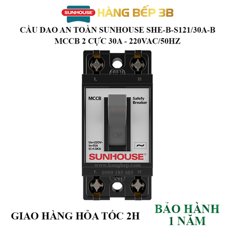 Cầu dao an toàn 2 cực 30A Sunhouse SHE-B-S121/30A-B