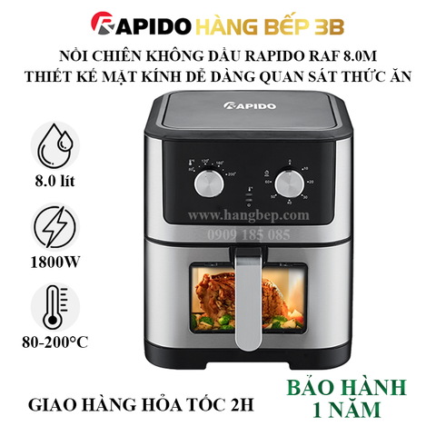 Nồi chiên không dầu Rapido 8 lít RAF 8.0M