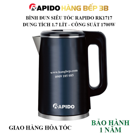 Bình đun siêu tốc Rapido 1.7 lít RK1717