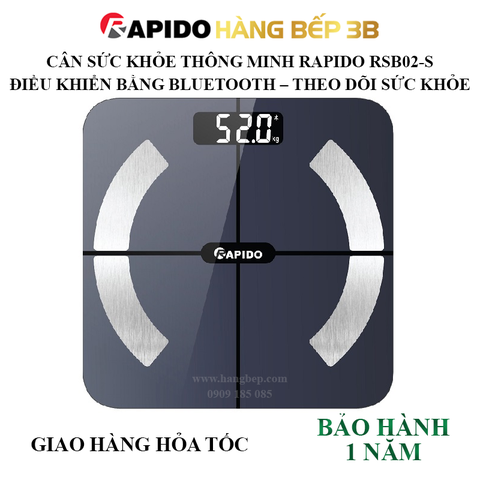 Cân điện tử sức khỏe Rapido RSB02-S - có Bluetooth