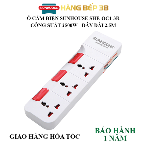 Ổ cắm điện Sunhouse SHE-OC1-3R