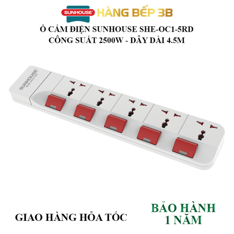 Ổ cắm điện Sunhouse SHE-OC1-5RD