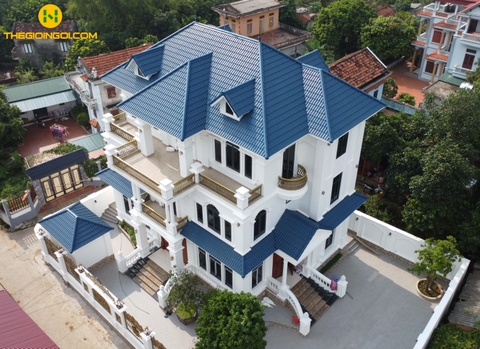 Mẫu biệt thự mái Nhật đẹp tại Ba Vì - Hà Nội | Ngói cao cấp Romantic | Khung thép nhẹ Zacs Bluescope