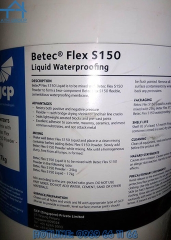 Betec Flex S150 - Màng chống thấm gốc xi măng, hai thành phần