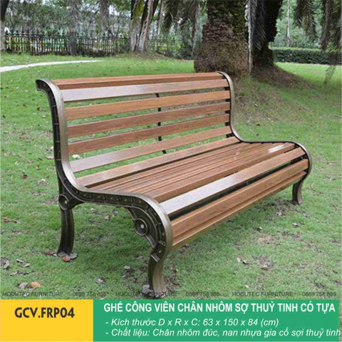 Ghế công viên chân nhôm sợi thuỷ tinh có tựa GCV.FRP04