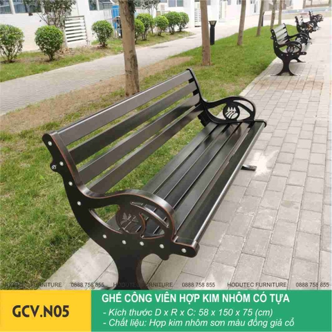 Ghế công viên hợp kim nhôm có tựa GCV.N05