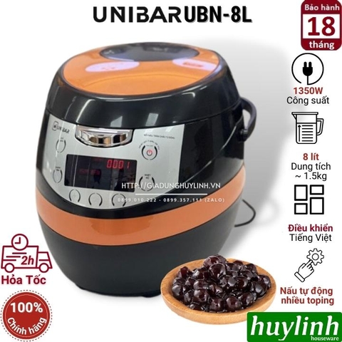 Nồi nấu trân châu tự động đa năng Unibar UBN-8L - 8 lít (1.2 kg trân châu)