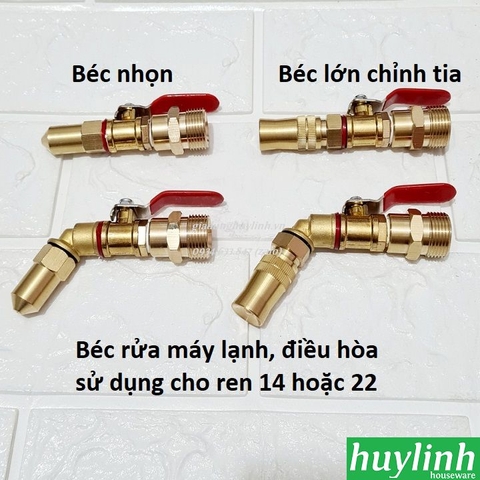 Đầu béc phun rửa máy lạnh, điều hòa Ren 22 và 14 cho máy xịt cao áp