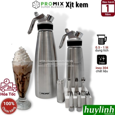 Bình xịt kem tươi Promix 0.5 lít và 1 lít (CW500 - CW1000)