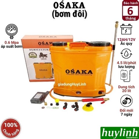 Bình xịt điện phun thuốc trừ sâu Osaka 20 lít [20L-A - bơm đôi] [20L-B - bơm đơn]