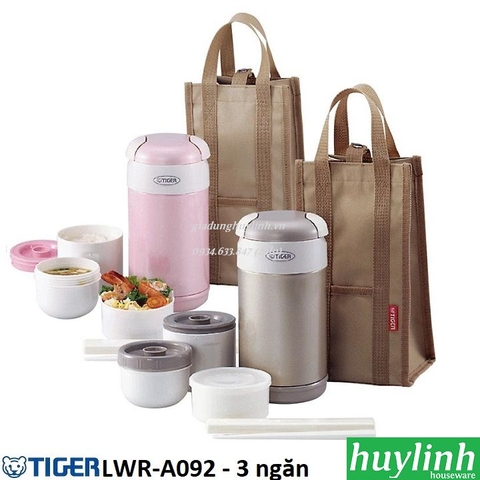 Cà men hộp cơm giữ nhiệt Tiger LWR-A092 - 3 ngăn