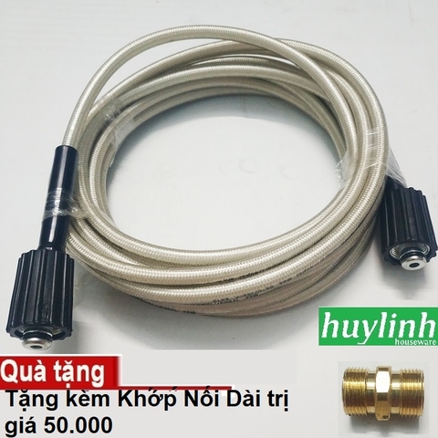 Dây cao áp cho máy rửa xe Ren 22 [7 - 10 - 12 - 15 - 30m]- tặng khớp nối dây