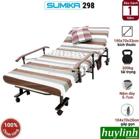 Giường nệm gấp gọn Sumika 339B - 192x70cm - Kèm gối và drap