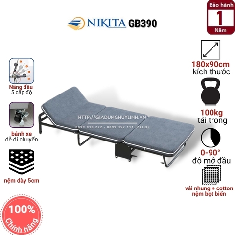 Giường xếp gấp 3 khúc Nikita GB390 - 180x90cm