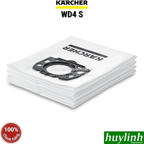 Bộ 4 túi lọc bụi vải không dệt cho Karcher WD4/ WD4S - 2.863-006.0