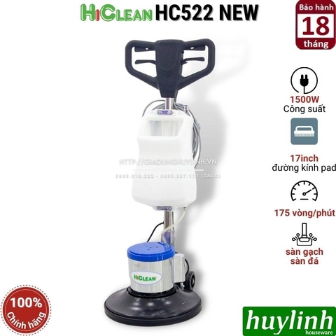 Máy chà sàn đánh bóng công nghiệp Hiclean HC522 New