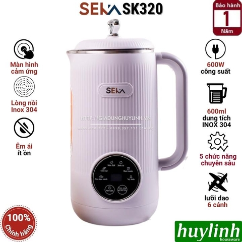 Máy làm sữa hạt mini SEKA SK320 -Tím- 600ml - 600W - 5 chức năng