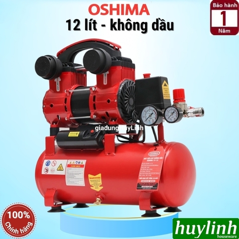 Máy nén khí không dầu Oshima 12-15 - Dung tích 12 lít - 1.5hp (dây đồng)