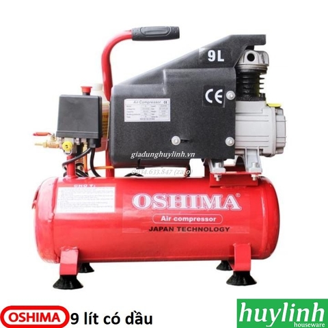 Máy nén khí trực tiếp Oshima 9 lít nhanh - có dầu