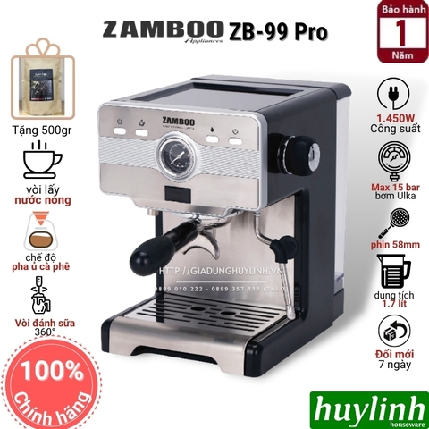 Máy pha cà phê Espresso Zamboo ZB-99 PRO - Tặng 500gr cafe