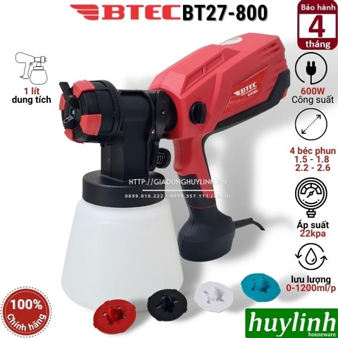 Máy phun sơn cầm tay Btec BT27-800 - 600W - 4 Béc phun