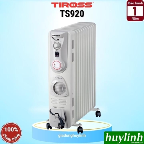 Máy sưởi dầu 11 thanh Tiross TS920 - Có hẹn giờ - Tặng giá phơi