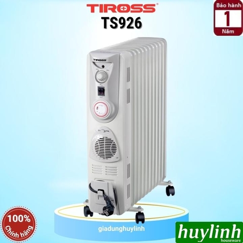 Máy sưởi dầu 13 thanh Tiross TS926 - Có hẹn giờ - Tặng giá phơi