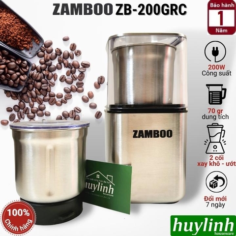 Máy xay cà phê, hạt khô, ngũ cốc Zamboo ZB-200GRC - 200W - 2 cối xay