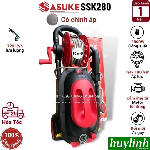 Máy xịt rửa xe Chỉnh Áp Sasuke SSK-280 - 2800W - Motor cảm ứng từ