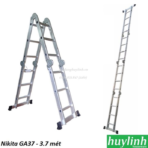 Thang nhôm gấp 4 đoạn Nikita GA37 - 3.7 mét