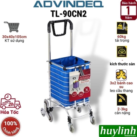 Xe kéo đi chợ leo cầu thang Advindeq TL-90CN2 - Tải trọng 60kg